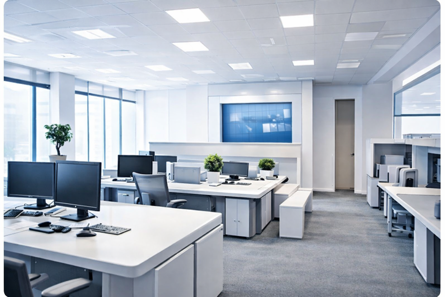 기업 사무실 오피스 환경에서 안정적인 네트워크 인프라를 구축하는 랜공사업체 전문 시공 이미지